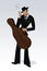 Man holding bass case vector