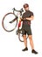 Man holding bicycle