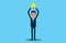 Man holding bulb. new ideas for success. Vector business concept