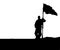 Man holding Flag - Isolated