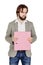 Man holding folder. business, people, finances and paper work co