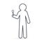 Man holding microphone icon, reporter concept, simple line icon