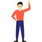 Man holding raised hand flat icon vector