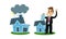 Man Holding Real Estate Insurance Paper Vector Illustration Set