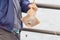 Man holding small stingray fish