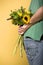 Man holding Sunflowers