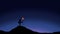 Man Holding a Torch on a Hill at Night Vector Animation