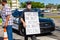 A man holds a `fake ballots` sign at vote counting protest outside Broward County Supervisor of Elections Brenda Snipes` office