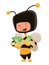 Man in honey bee costume holding money illustration cartoon character