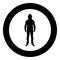 Man in the hood concept danger silhouette front side icon black color illustration in circle round