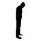 Man in the hood concept danger silhouette side view icon black color illustration