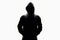 Man in Hood silhouette. Boy in a hooded sweatshirt