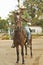 Man on horseback in rural Cuba in small village