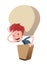 Man in a hot air balloon illustration cartoon character