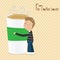 Man hug a cup of coffee saying I\'m the coffee lover