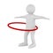 Man and hula hoop on white background