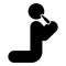 Man human drinking water alcohol beer from bottle knight position icon black color vector illustration image flat style