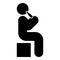 Man human drinking water alcohol beer from bottle sitting position icon black color vector illustration image flat style