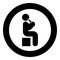 Man human drinking water alcohol beer from bottle sitting position icon in circle round black color vector illustration image
