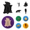 Man, hunter, onion, bonfire .Stone age set collection icons in black, flat style vector symbol stock illustration web.