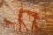 Man hunting. bushman\'s prehistoric cave art