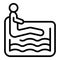 Man hydro pool icon outline vector. Back bath
