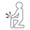 Man injury or pain of knee icon. Medical sign simple line icon