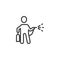 The man with insecticide spray line icon