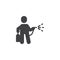 The man with insecticide spray vector icon