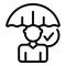 Man insurance icon outline vector. Patient life