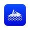 Man on jet ski rides icon digital blue