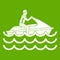 Man on jet ski rides icon green