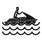 Man on jet ski rides icon, simple style