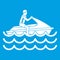 Man on jet ski rides icon white