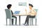 Man on a job interview vector isolated. Business people
