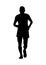 Man jogging black silhouette, isolated