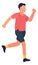 Man jogging. Running guy in sportswear training for race