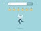 Man jumping for light bulbs from search bar