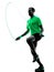 Man jumping rope exercises fitness silhouette