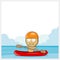 Man in a kayak. Athlete swims in a kayak.
