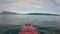 Man Kayaking in the Morning on Calm Ocean Waters. Winter. Victoria, Vancouver Island BC Canada