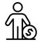 Man keep money icon outline vector. Bank payment