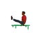 Man keeping balance on hands during workout vector illustration
