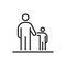 Man with kid icon ui people simple line flat illustration