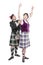 Man in kilt teaching woman Scottish dance