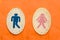 A man and lady toilet sign