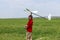 Man launches into the sky RC glider