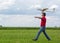 Man launches into the sky RC glider