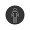 Man Lavatory Line Icon. Men Rest Room Sign. Toilet for Gents Symbol Vector. Male`s WC Illustration Logo