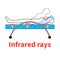 Man lies in two positions on infrared massage bed